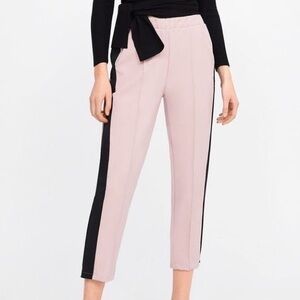Zara Colour Block Ankle Pants Pink S